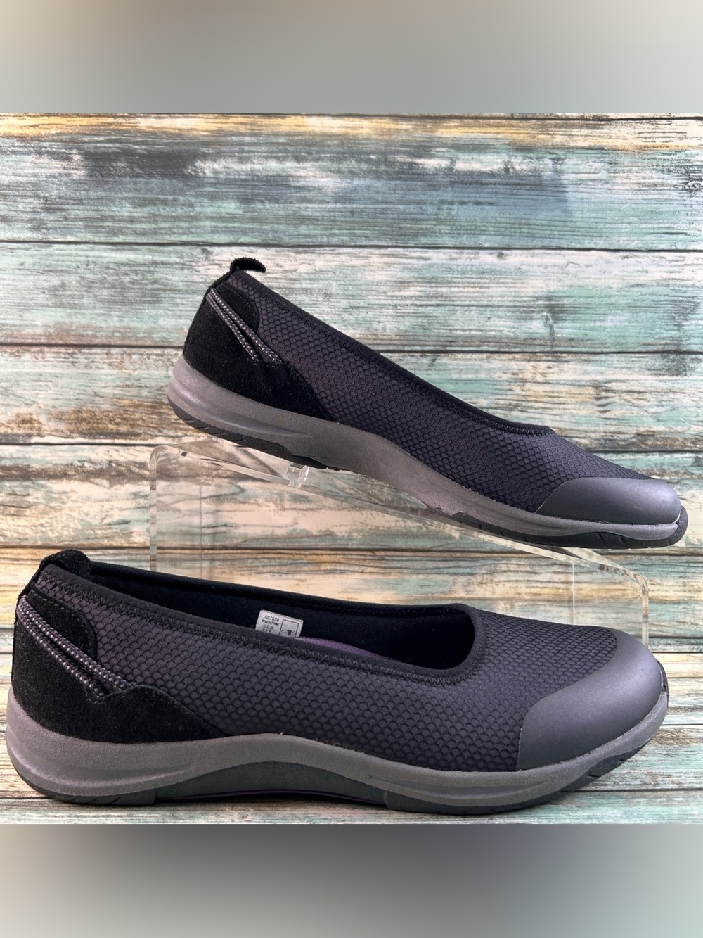 Lands End Loafers Womens Size 8B Black Fabric Slip On Shoes